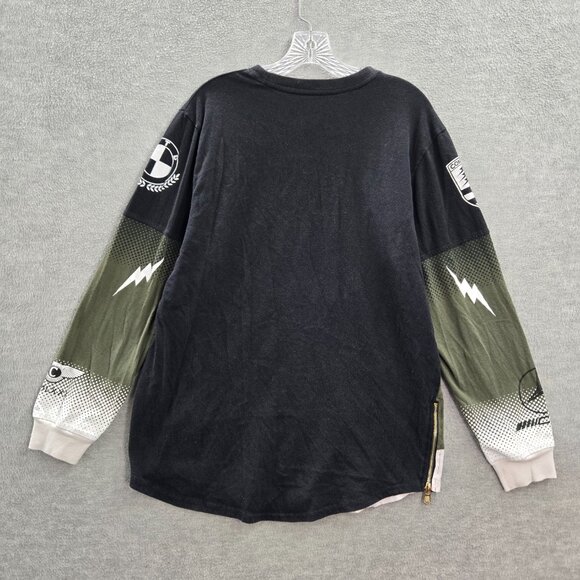 Grand Prix Men Shirt Large Green Contender Racing Graphic Long‎ Sleeve - Picture 7 of 10